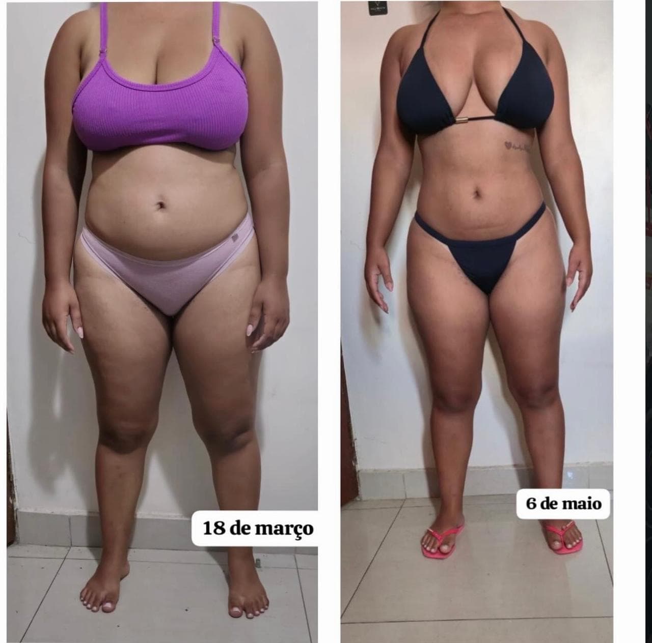 Antes e depois — 18 de março a 6 de maio